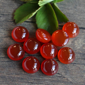 Kaboszon agat brazylijski moneta brązowa 12mm