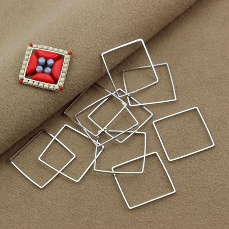 Geometrix metalowa baza geometryczna kwadrat srebrny 20x20mm