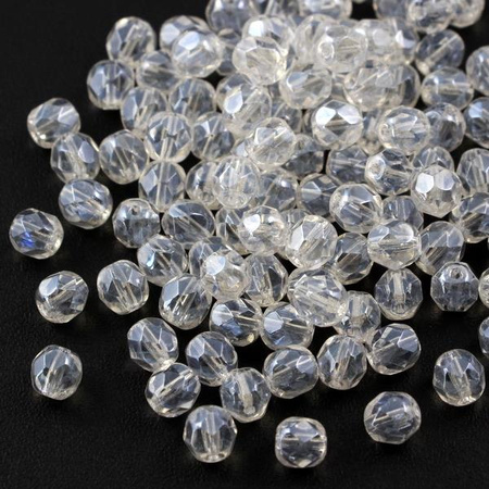 Fire Polish 6mm Crystal Snow White Iris Sphinx [20szt]
