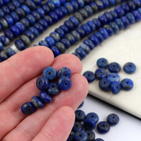 Lapis lazuli z pirytem oponka gładka 8x4mm