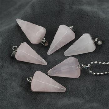 Kwarc różowy zawieszka wahadełko 24x15mm