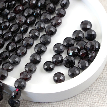 Granat moneta fasetowana 8mm