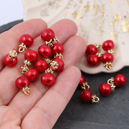 Zawieszka 3D metalowa emaliowana granat 13x9mm