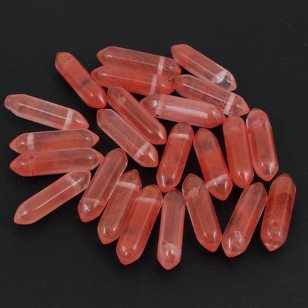 Kwarc malinowy zawieszka grot 32x9mm
