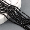 Kryształek szklany oponka fasetowana czarna 3x2mm [sznur 40cm]