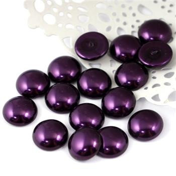 Glass Pearl Cabochon Purple 14mm