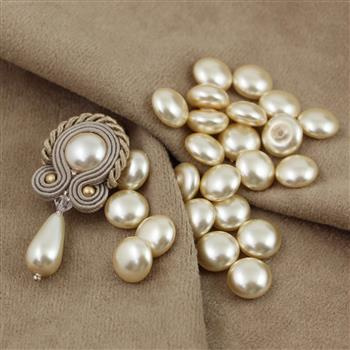 Preciosa Nacre Button-Semi Cream 10mm [2szt]