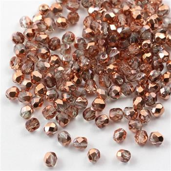 Fire Polish 4mm Crystal Capri Gold [40szt]