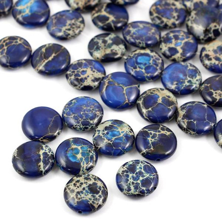 Jaspis lazurowe wybrzeże moneta granatowa 16mm