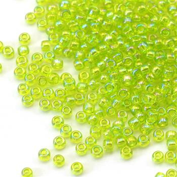 Toho Round 8/0 Transparent-Rainbow Lime Green [10g]
