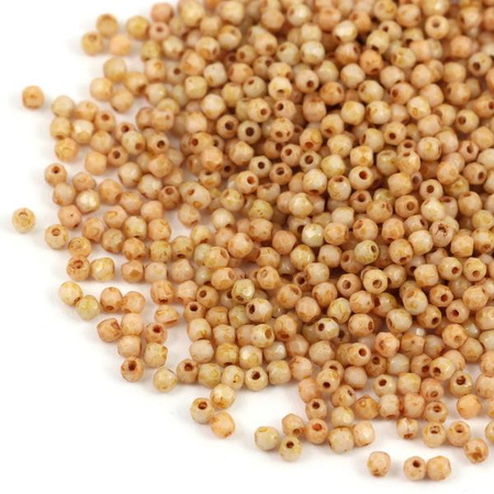 Fire Polish 2mm Chalk White Travertine [80szt]