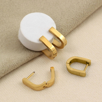 Bigle kajdankowe owalne stal szlachetna pozłacana PVD 13x11mm [para]