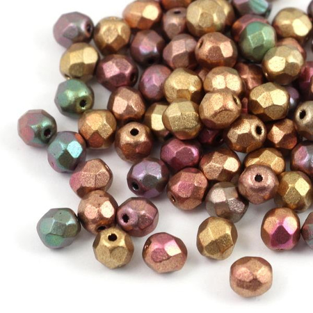 Fire Polish 6mm Purple Iris Gold [20szt]