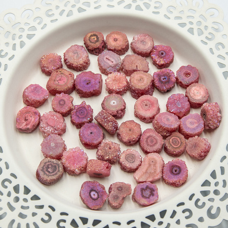 Kwarc tytanowany plaster druzy 11-18mm