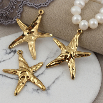 Zawieszka rozgwiazda stal szlachetna pozłacana 35x28mm