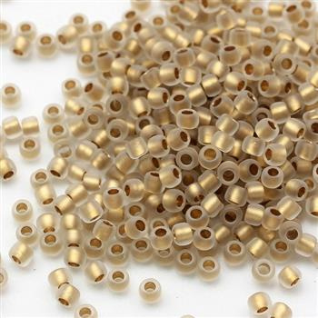 Toho Round 8/0 Frosted Gold-Lined Crystal [10g]