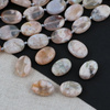 Agat sakura owal gładki 18x13mm