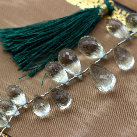 Ametyst zielony kropla fasetowana 15x8mm