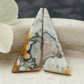 Kaboszony jaspis maligano 34x13x3mm [para]