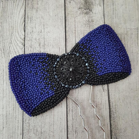 Kaboszon szklany Rosette gold blue moneta 22mm