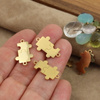 Łącznik puzzle stal szlachetna pozłacana 21x13mm