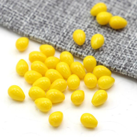 Koralik szklany kropla zółta 7x5mm [10szt]
