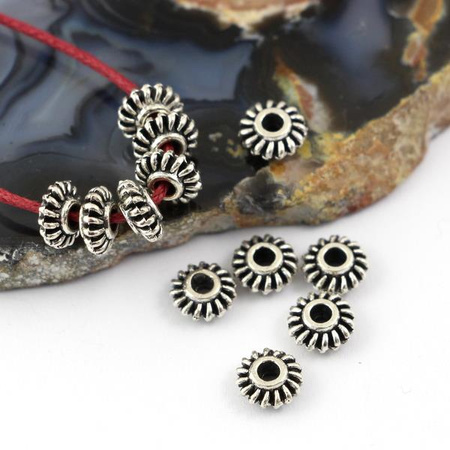 Przekładka metalowa srebrna dysk 7x3mm [6szt]