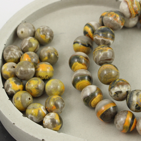 Jaspis trzmieli bumblebee kula gładka 9mm