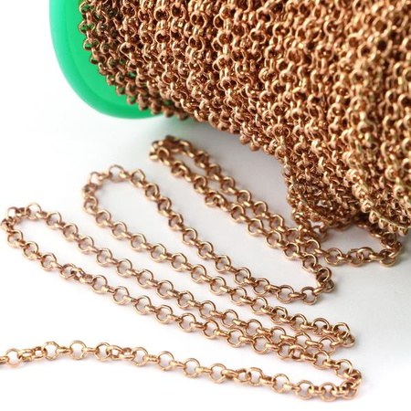 Łańcuszek z miedzi rolo 4mm [1 metr]