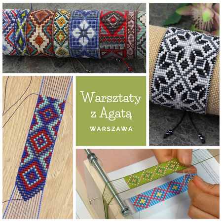 Warszawa BRANSOLETKA TKANA NA KROŚNIE zakończona w trójkąt 22.11.2025r. warsztaty grupowe  [4,5h]