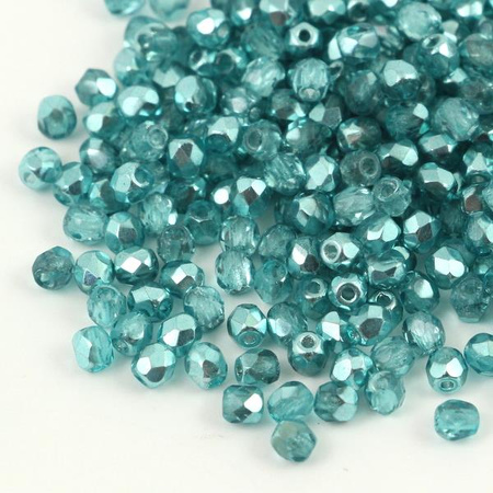 Fire Polish 3mm Crystal Labrador Solger Aquamarine [40szt]