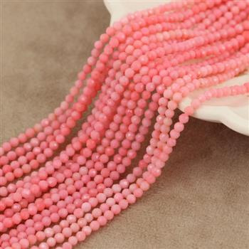Koral rózowy kula fasetowana 2mm [sznur 40cm]