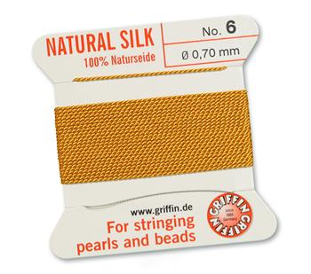 Griffin Nici jedwabne z igłą amber 0,70mm [2m]