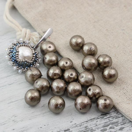 Miyuki Cotton Pearls Bronze kula 10mm