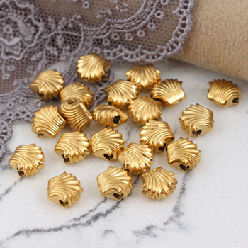 Przekładka muszla stal szlachetna pozłacana 8mm