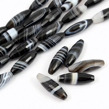 Sardonyks oliwka fasetowana 30x10mm