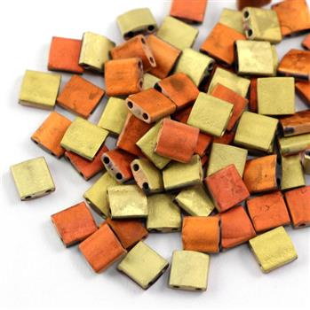 Miyuki Tila Beads 5x5x1,9mm Black California Gold Rush Matted [30szt]