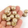 Kaboszon szklany Opaque Ivory Spotted 14mm