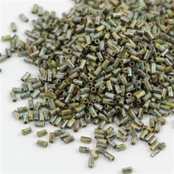 Toho Bugle #1 HYBRID Opaque Luster Transparent Green 3mm [5g]