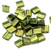 Miyuki Tila Beads 5x5x1,9mm Olive Green Gold Lustered [30szt]