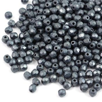 Fire Polish 3mm Jet Hematite Matte [40szt]