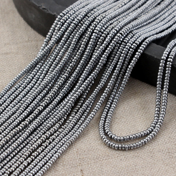 Hematyt srebrny oponka gładka 2x1mm [sznur 39cm]