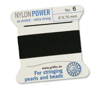Griffin Nici nylonowe z igłą black 0,70mm [2m]