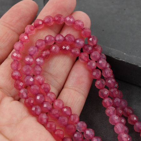 Agat brazylijski kula fasetowana liliowa 6mm