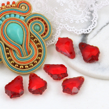 Kryształek szklany łezka barokowa fasetowana siam 16x11mm