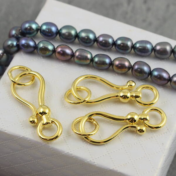 Zapięcie metalowe haczyk z ogniwkami złote 34mm