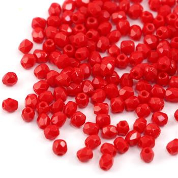 Fire Polish 3mm Opaque Red [40szt]