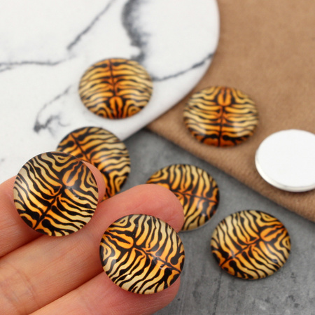 Kaboszon szklany z grafiką zwierzęcy print 20mm