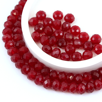 Agat brazylijski oponka fasetowana bordowa 10x7mm