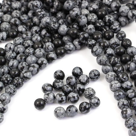 Obsydian śnieżny kula gładka 8mm